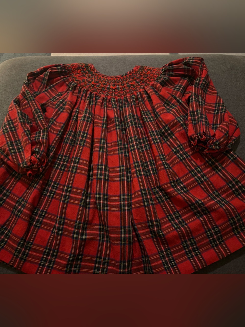 Cecil and Lou Girls' Tartan Plaid Smocked Dress